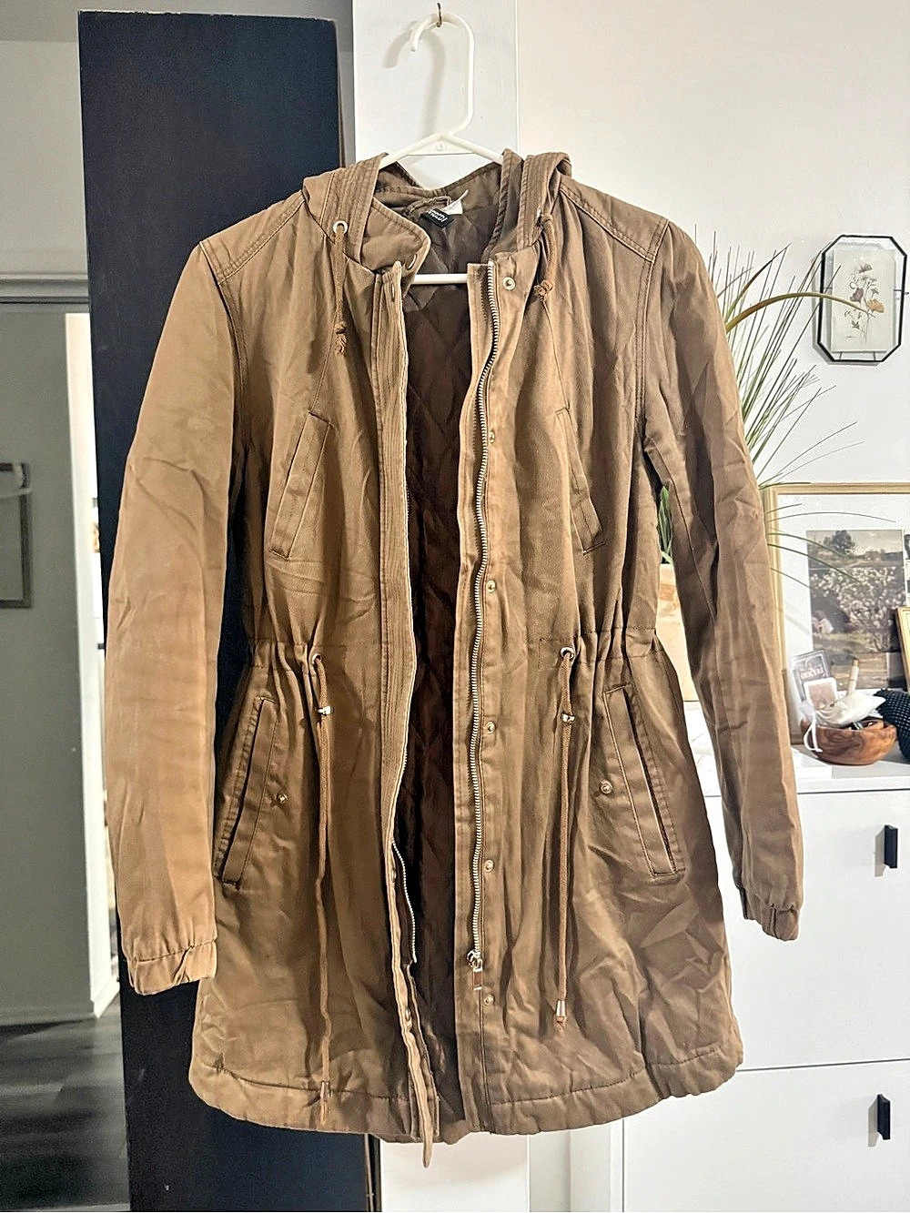 H&M Divided Hooded Utility Jacket Brown